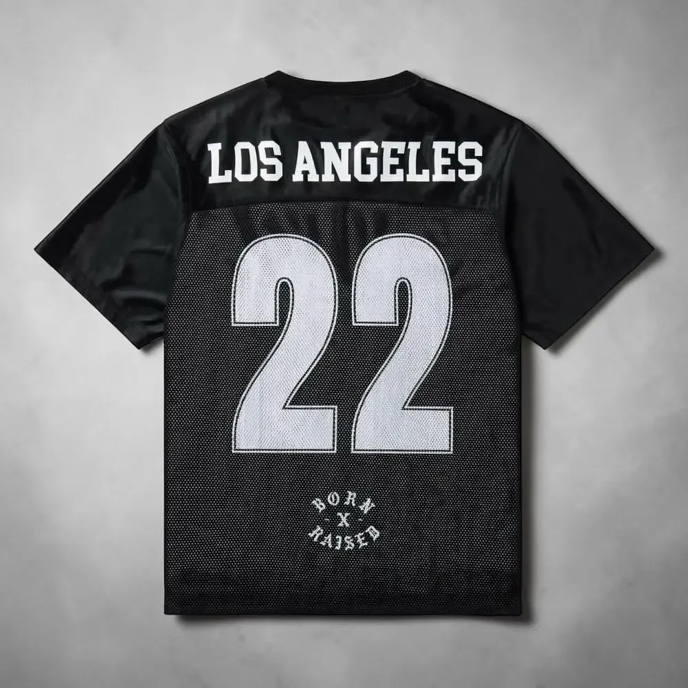 Born X Raised Los Angeles Football Mesh Jersey Black XL Brand New Deadstock